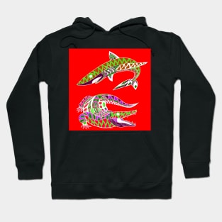 the shark and the alligator ecopop Hoodie